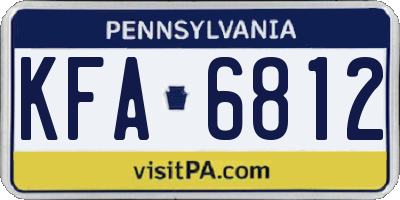 PA license plate KFA6812