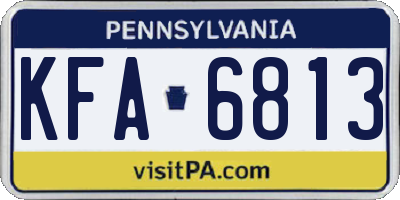 PA license plate KFA6813