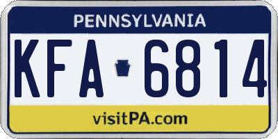 PA license plate KFA6814