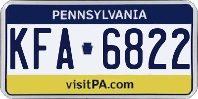 PA license plate KFA6822