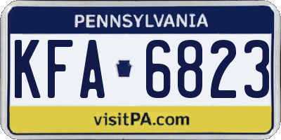 PA license plate KFA6823