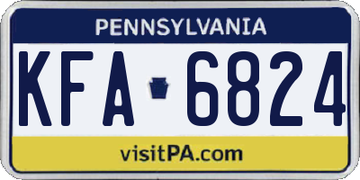 PA license plate KFA6824