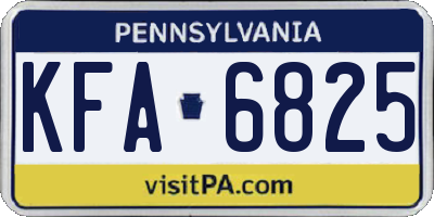 PA license plate KFA6825