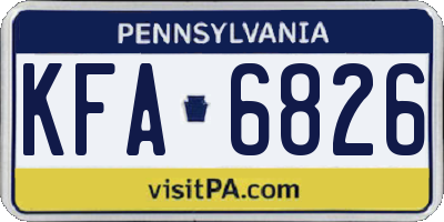 PA license plate KFA6826