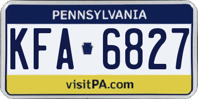 PA license plate KFA6827