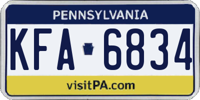 PA license plate KFA6834