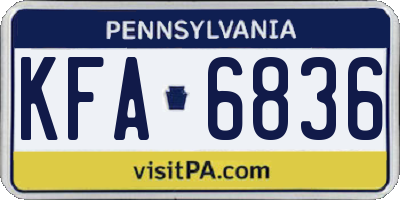 PA license plate KFA6836