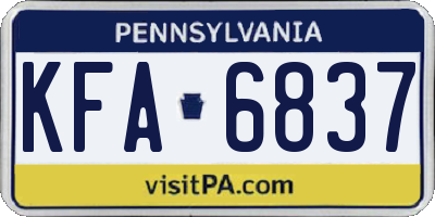 PA license plate KFA6837