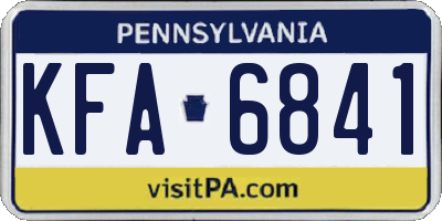 PA license plate KFA6841