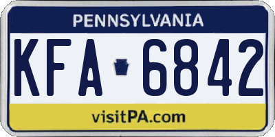 PA license plate KFA6842