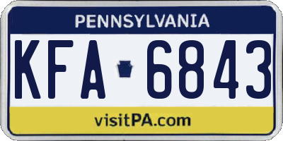 PA license plate KFA6843