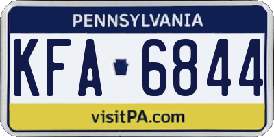 PA license plate KFA6844