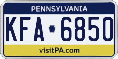 PA license plate KFA6850