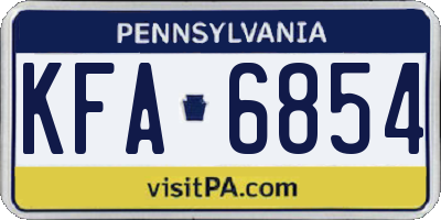 PA license plate KFA6854
