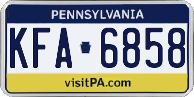 PA license plate KFA6858