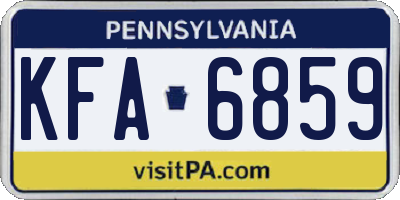 PA license plate KFA6859