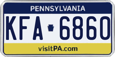 PA license plate KFA6860