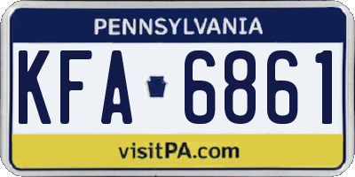 PA license plate KFA6861