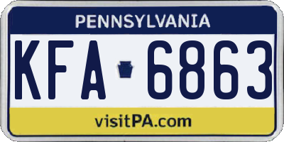 PA license plate KFA6863