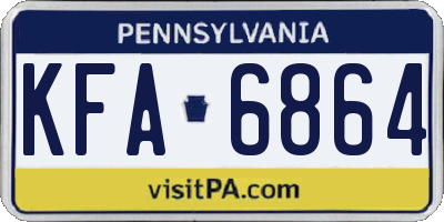 PA license plate KFA6864