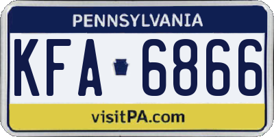 PA license plate KFA6866