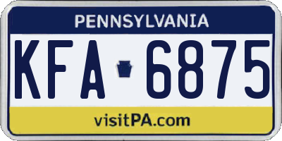 PA license plate KFA6875
