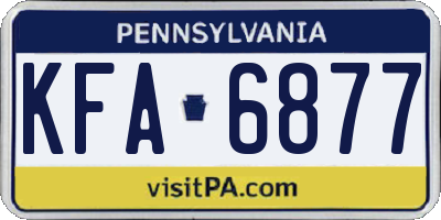 PA license plate KFA6877