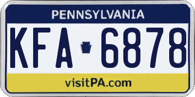 PA license plate KFA6878
