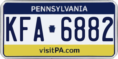 PA license plate KFA6882