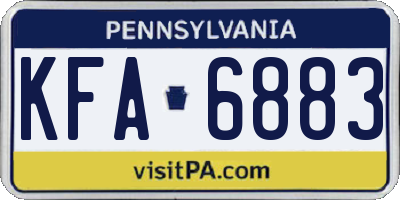 PA license plate KFA6883