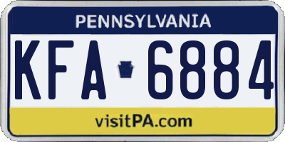 PA license plate KFA6884