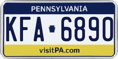 PA license plate KFA6890