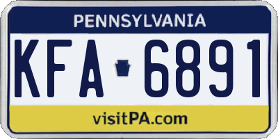 PA license plate KFA6891