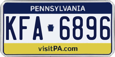 PA license plate KFA6896