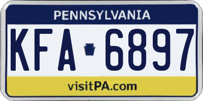 PA license plate KFA6897