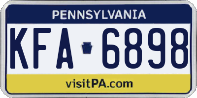 PA license plate KFA6898