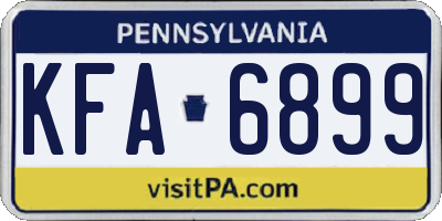 PA license plate KFA6899