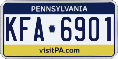 PA license plate KFA6901