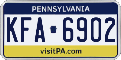 PA license plate KFA6902