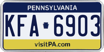 PA license plate KFA6903