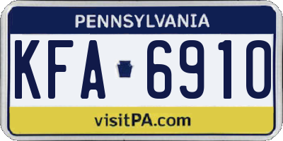 PA license plate KFA6910