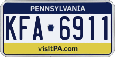 PA license plate KFA6911