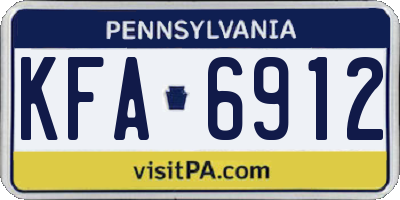 PA license plate KFA6912