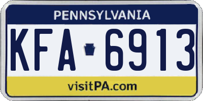 PA license plate KFA6913