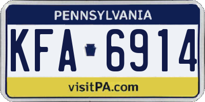 PA license plate KFA6914