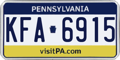 PA license plate KFA6915