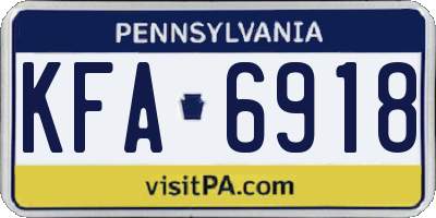 PA license plate KFA6918