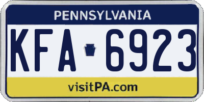 PA license plate KFA6923
