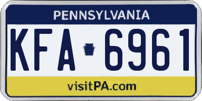 PA license plate KFA6961