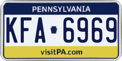 PA license plate KFA6969